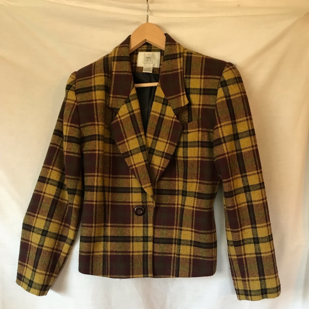 Vintage Amanda Smith 90’s Plaid Blazer Size 10